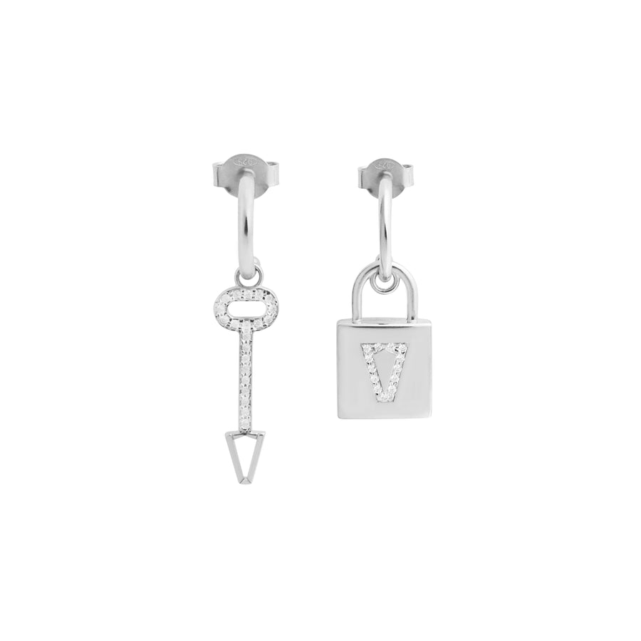 LOCK EARRINGS SILVER